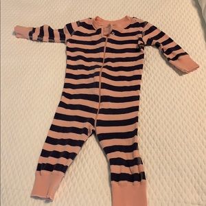 Hanna Andersson pink and blue striped sleeper
